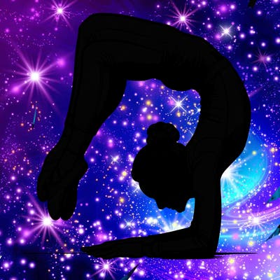 realistic girl doing gymnastics