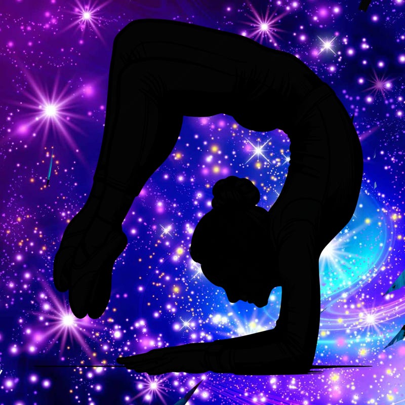 realistic girl doing gymnastics