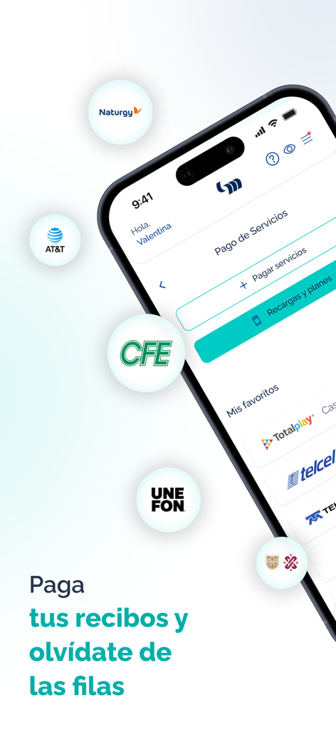 Mifel - Mifel app screen for paying Mexican service bills like CFE and AT&T without long lines