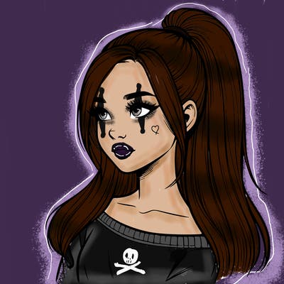 realistic girl with a high ponytail