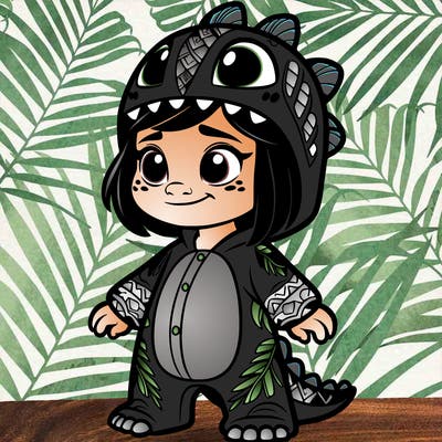 disney's lilo dressed in a toothless onesie
