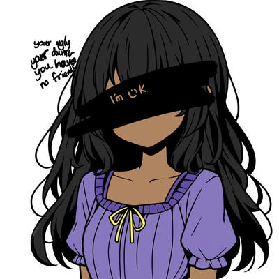 anime girl with no face