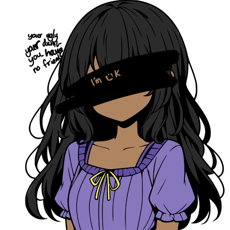 anime girl with no face