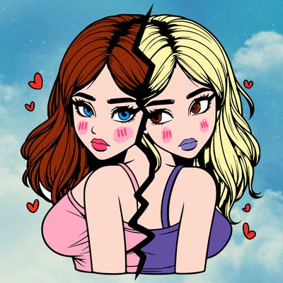 realistic girl split