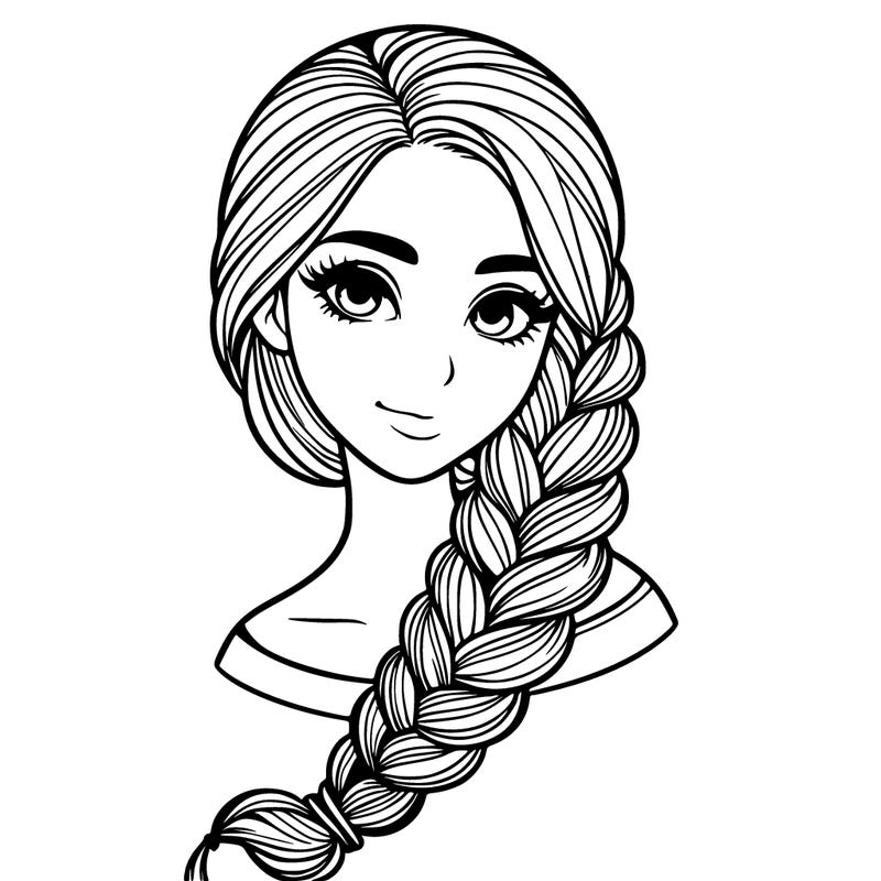 realistic lady with a braid