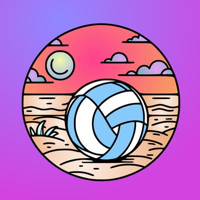 volleyball on a beach
