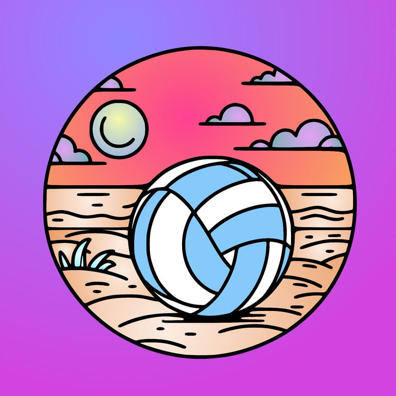 volleyball on a beach