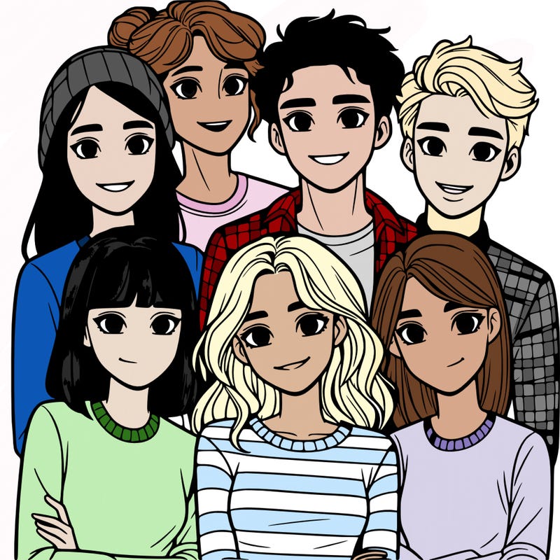 group of girl and guy friends