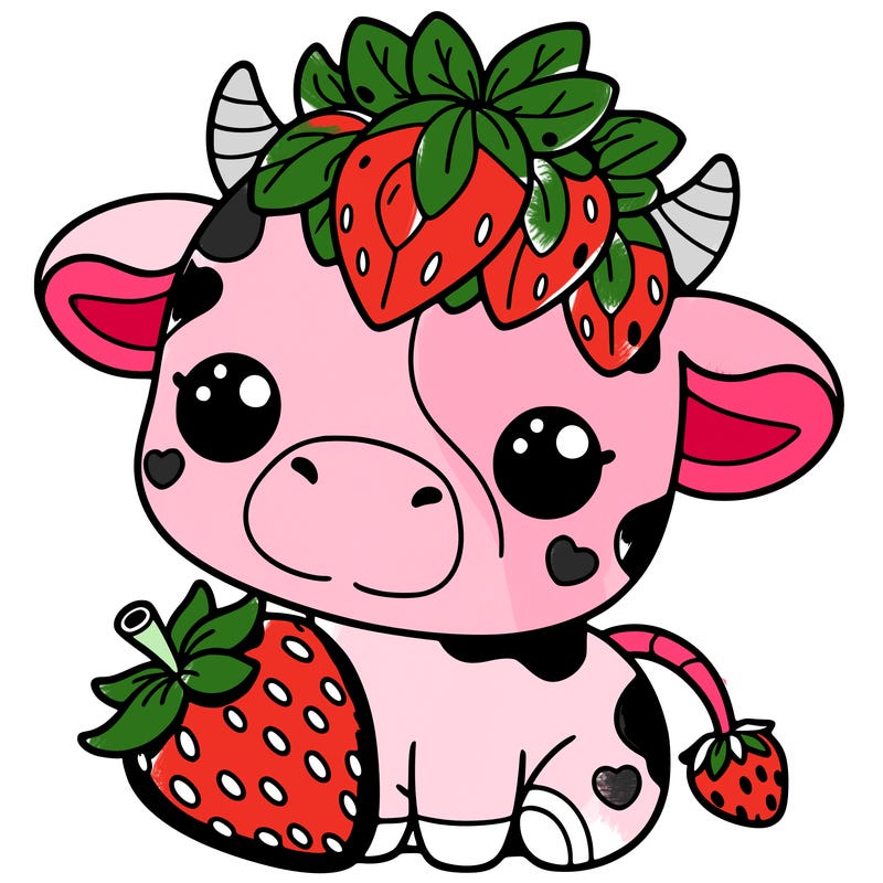 cute strawberry cow