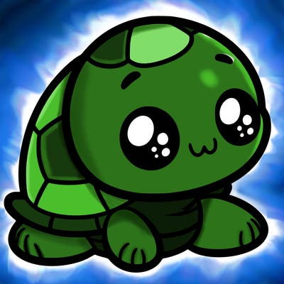cute little animated turtle