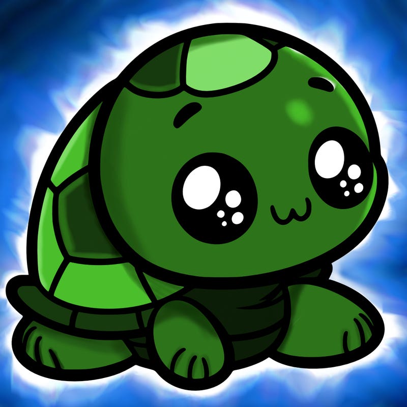 cute little animated turtle