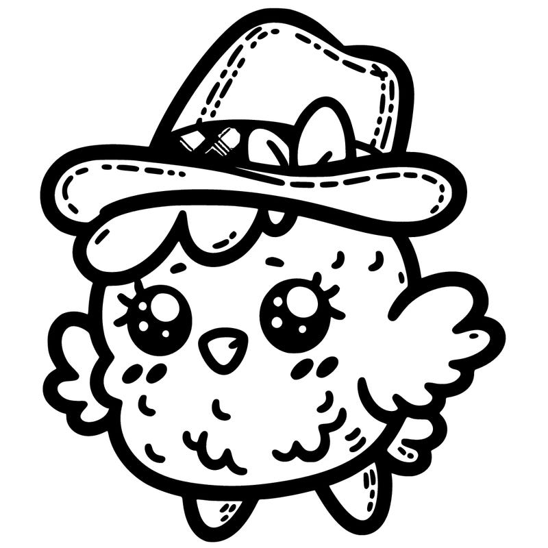 a cute chickennugget with a hat