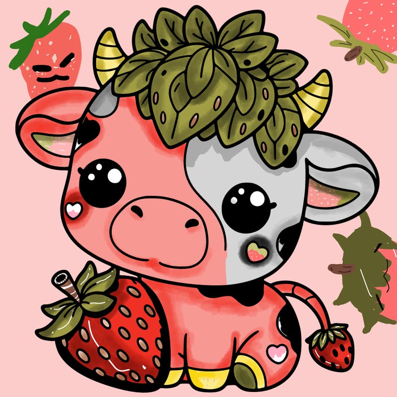 cute strawberry cow