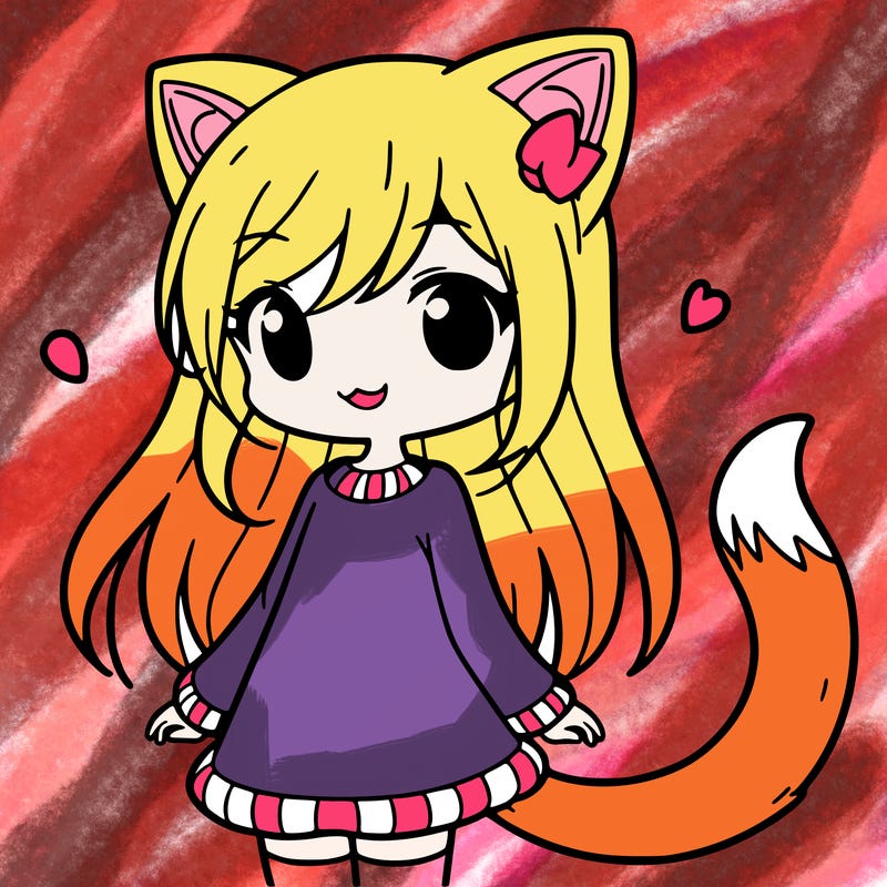 girl with cat ears and tail