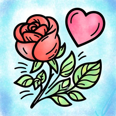 rose and heart