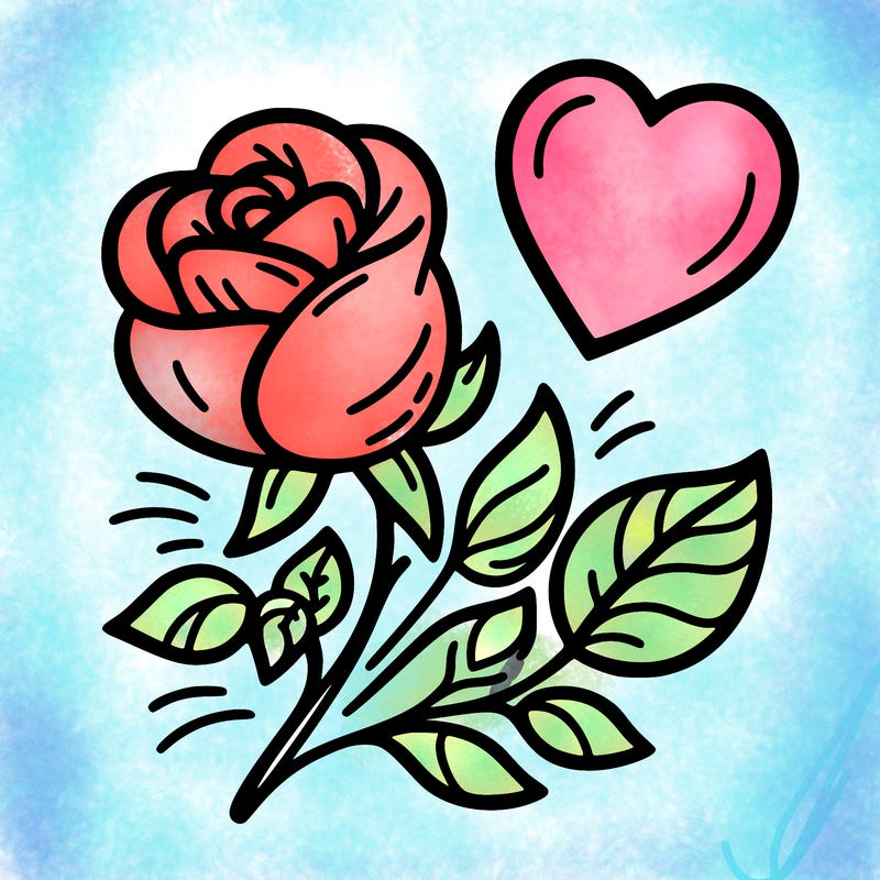 rose and heart