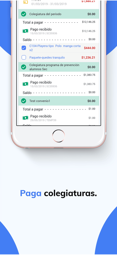 Algebraix - Algebraix app interface for school tuition and fee payments
