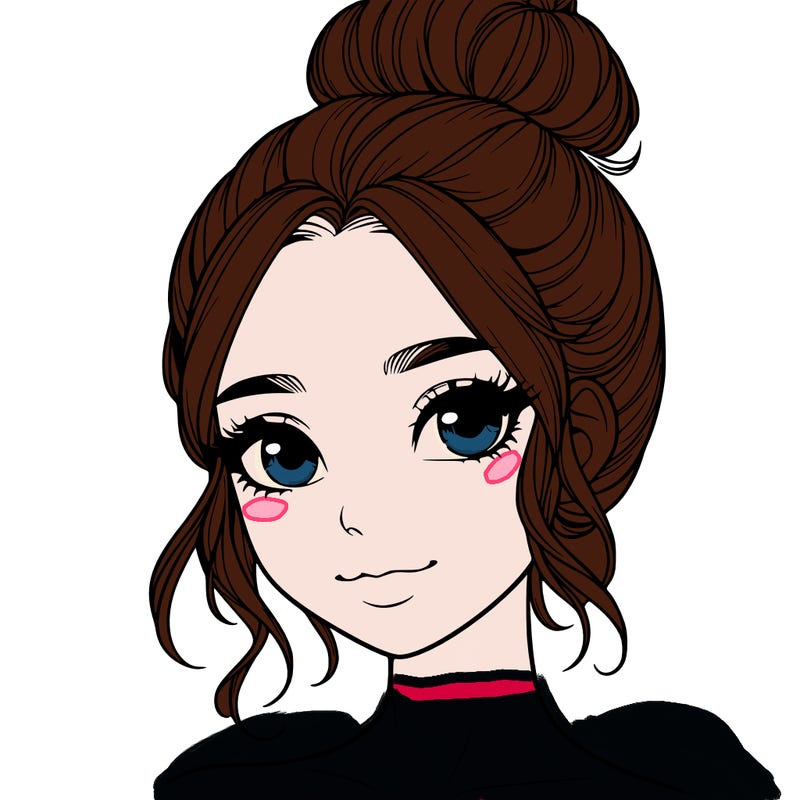 realistic pretty girl with hair in bun