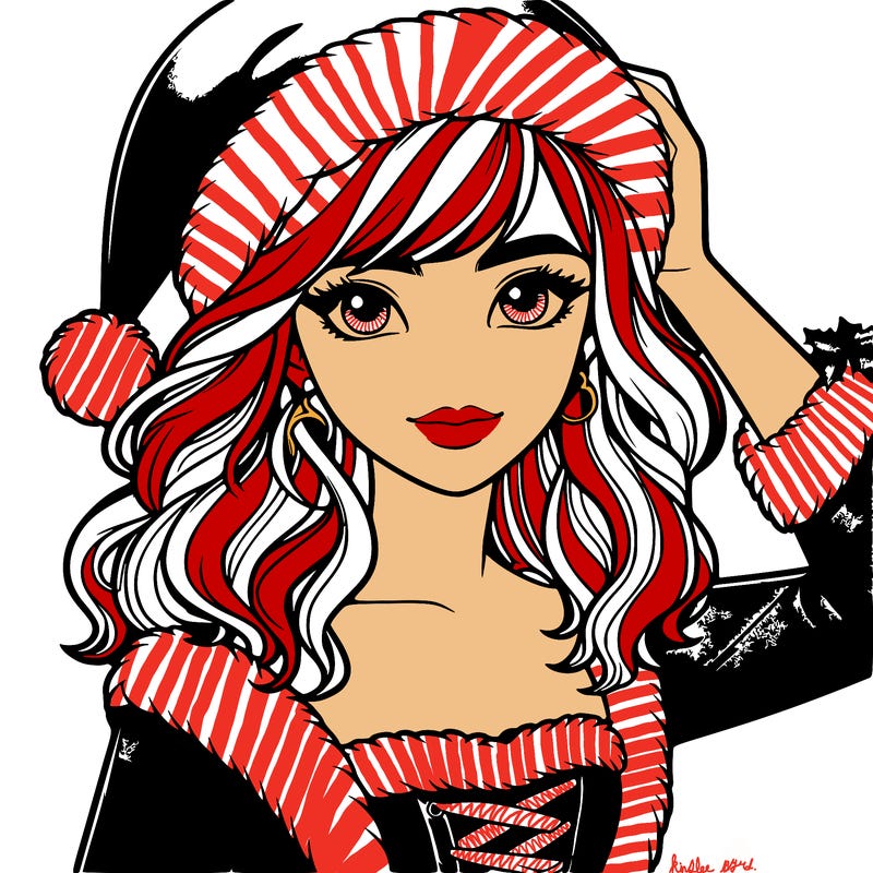 realistic teen girl wearing christmas outfit