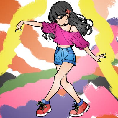 realistic girl danceing