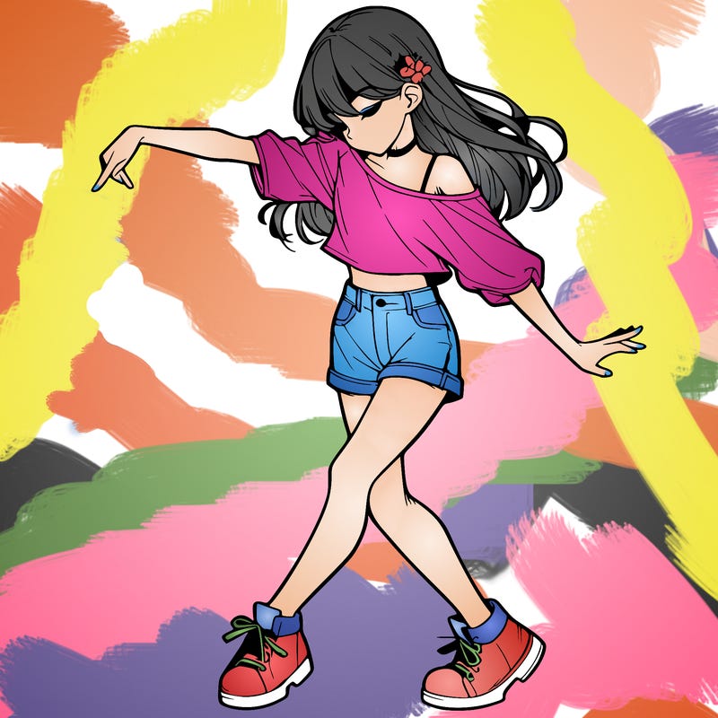 realistic girl danceing