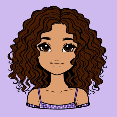 realistic girl with curly hair