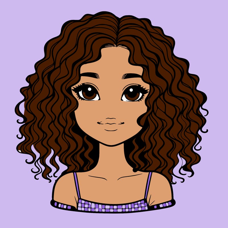 realistic girl with curly hair