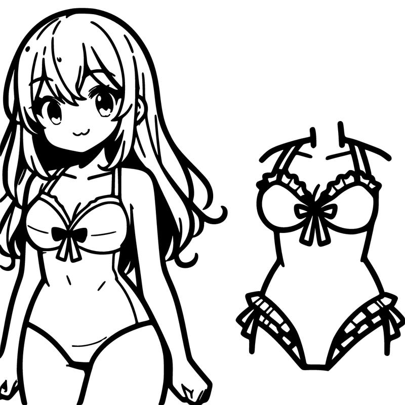 an anime girl that's wearing a swimsuit
