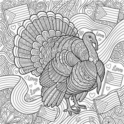 Dive into a unique blend of holiday spirit and vibrant celebration with our Zentangle Turkey Pride coloring page. This intricate design offers hours of meditative coloring, perfect for adults and teens seeking creative expression.