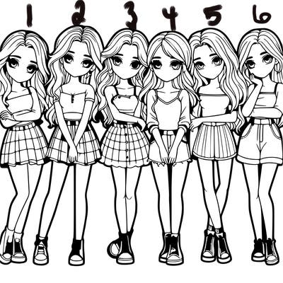 a group of girls realistic