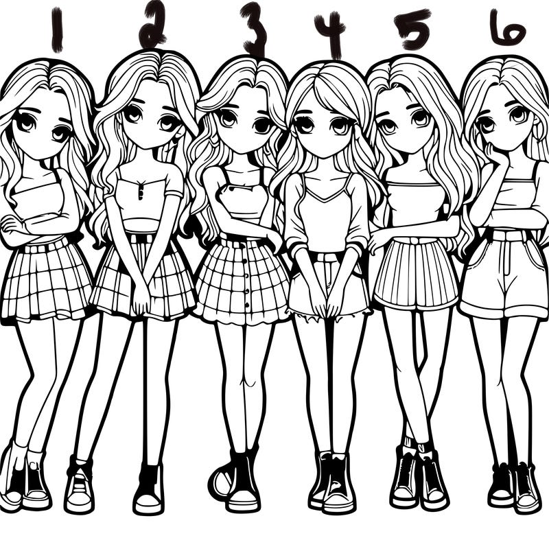 a group of girls realistic