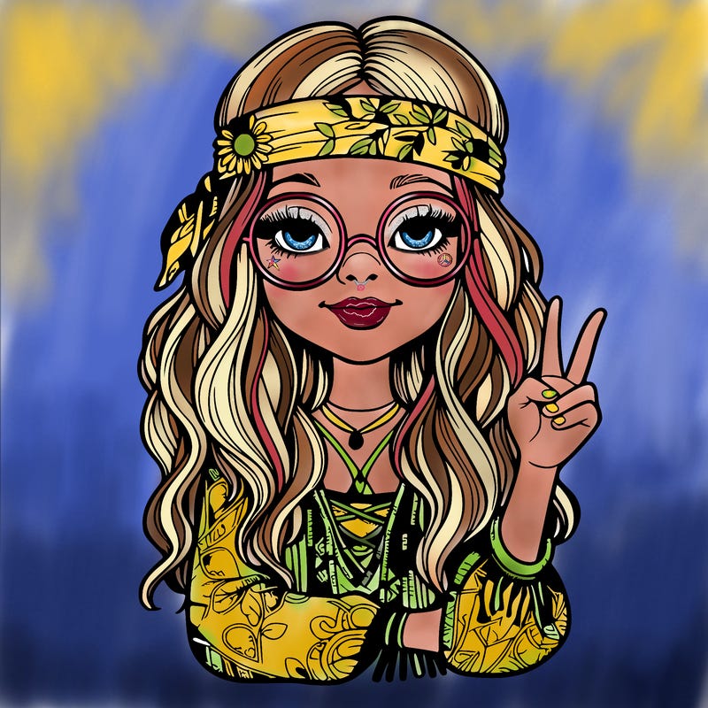 hippie girl realistic