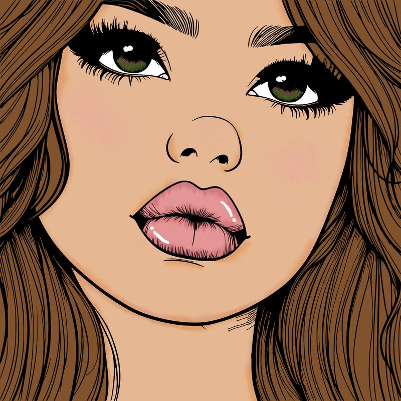 really realistic girl with lips