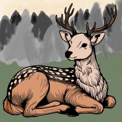 realistic deer with antlers