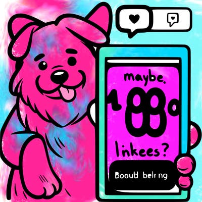 dog that says 100 likes maybe