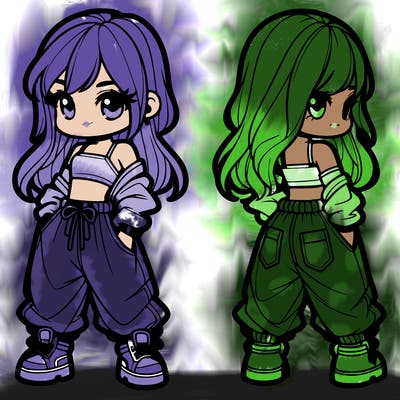 girl in crop top and baggy pants
