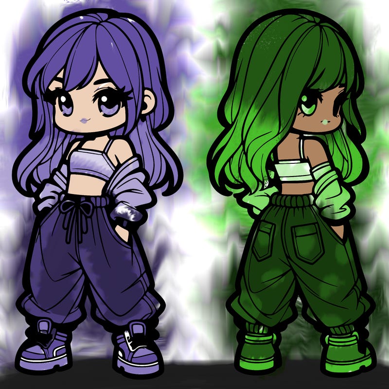 girl in crop top and baggy pants