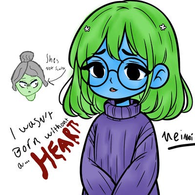 sad girl with glasses in a sweater
