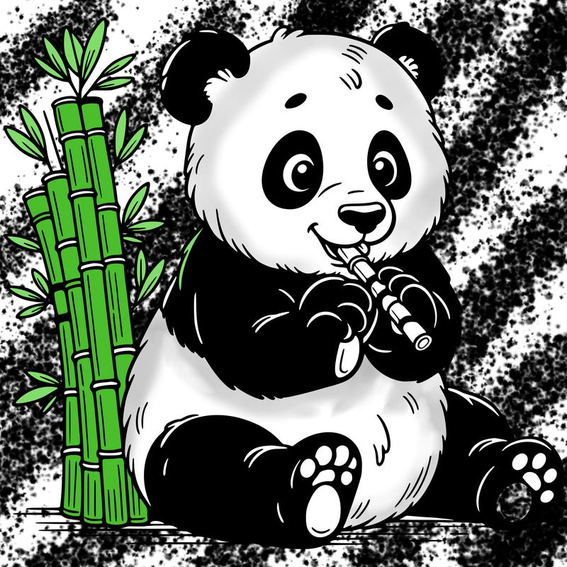 panda eating bamboo