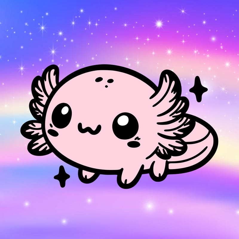 cute easy baby axolotl