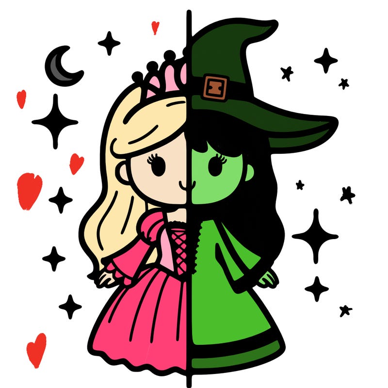 split princess and witch