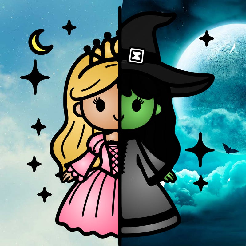 split princess and witch