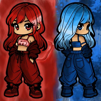 girl in crop top and baggy pants