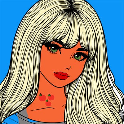 realistic girl with long hair and bangs