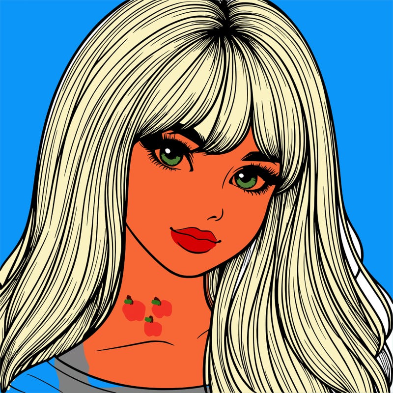 realistic girl with long hair and bangs