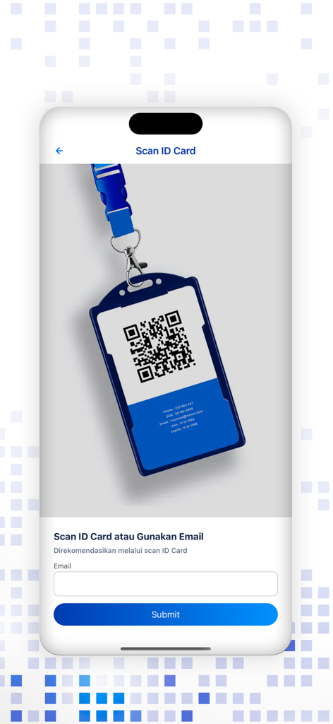 Hrdpintar Eslip - Hrdpintar Eslip login screen with an option to scan an ID card or enter an email address.