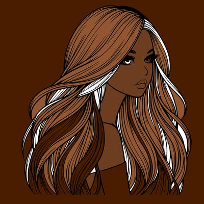 realistic girl with long realistic hair