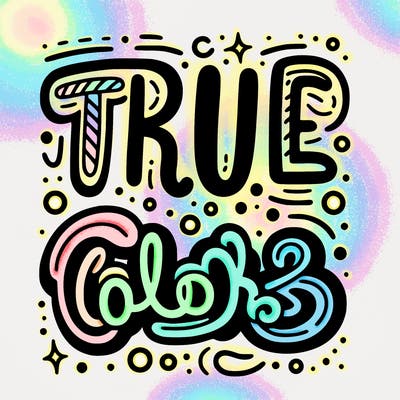 "true colors" written