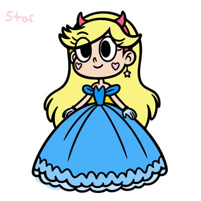 star butterfly from star vs the forces of evil in a gown