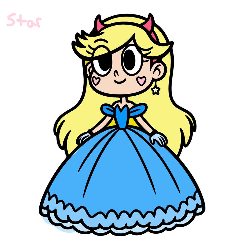 star butterfly from star vs the forces of evil in a gown